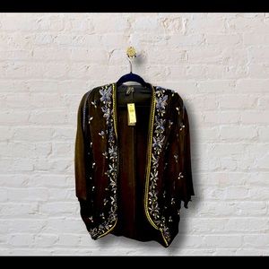 Anthropologie embroidered kimono OS NWT